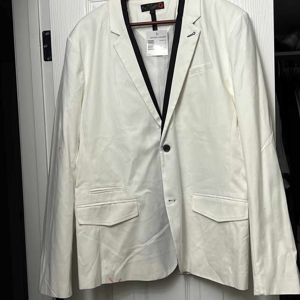 NWT G by Guess white and black sport coat blazer jacket